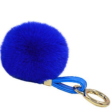 Load image into Gallery viewer, Fur Story 16816 Real Rex Rabbit Fur Pompom Ball Car Key Chain Handbag Key Rings