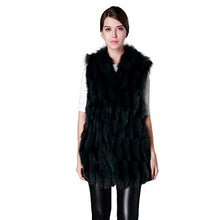 Load image into Gallery viewer, fur story Women&#39;s Long Fur Vest with Real Fox Fur Thick Warm Vest Sleeveless V Neck