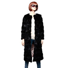 Load image into Gallery viewer, fur story Women&#39;s Long Fur Coat with Real Rabbit Fur Thick Warm Coat Full Sleeve O Neck