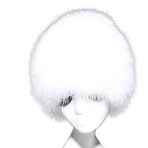 Fur Story 15662 Women's Real Puff Fox Fur Beanie Hat Skull Cap