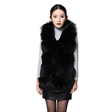 Load image into Gallery viewer, fur story 152113 Women&#39;s Real Raccoon Fur Vest with Hoodie