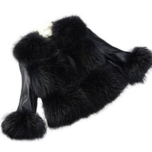 Load image into Gallery viewer, fur story Women&#39;s Real Raccoon Fur Coat with Sheep Leather Sleeve Thick Warm Coat O Neck