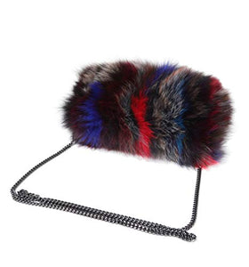 Fur Story Purses for Women Metal Strap Crossbody Bags Small Sling Bag Fuzzy Shoulder Bag Cute Plush Bag