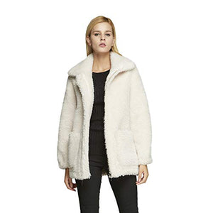fur story Women's Lamb Fur Coat for Winter Teddy Bear Short Fur Jacket with Turnover Collar 18130