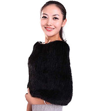 Load image into Gallery viewer, Fur Story Women&#39;s Knit Fur Poncho with Real Mink Fur Thick Warm Pashmina