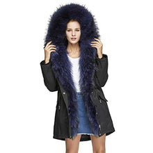 Load image into Gallery viewer, fur story Women&#39;s Parka Jacket with Raccoon Fur Hood Thick Fur Coat for Winter with Detachable Fur Lining 18111