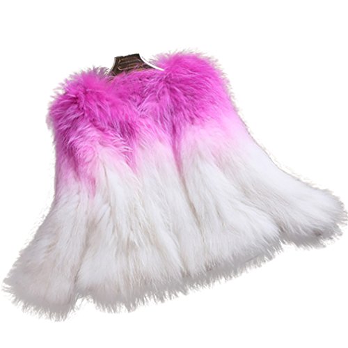 Fur Story Women's Knitted Fur Coat with Real Raccoon Fur Thick Warm Coat O Neck