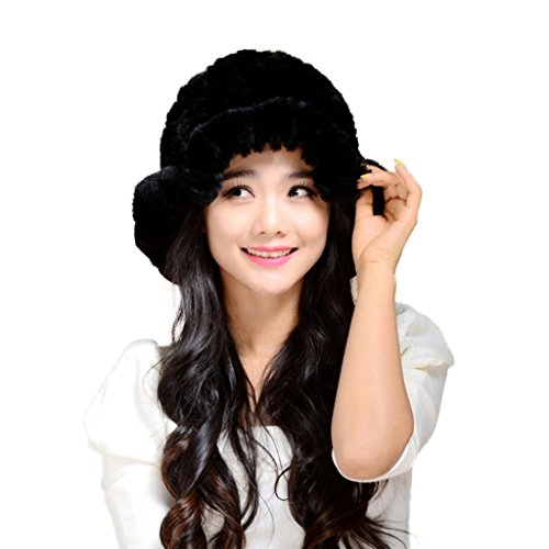 Warm Hat Winter Cap Winter Beanie Women's Knitted Real Rex Rabbit Fur Hat Cloche Fedora Cap Fur Story FS14607