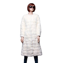 Load image into Gallery viewer, fur story Women&#39;s Long Fur Coat with Real Rabbit Fur Thick Warm Coat Full Sleeve O Neck