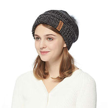 Load image into Gallery viewer, Pilipala Womens Winter Knit Beanie Hat Slouchy Warm Pom Pom Hat Faux Fur Caps for Women Ladies Girls