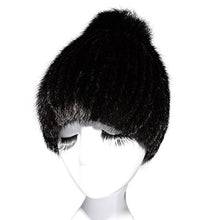 Load image into Gallery viewer, Fur Story 15668 Women&#39;s Real Mink Fur Beanie Hat Fox Fur Pom Pom Skull Cap