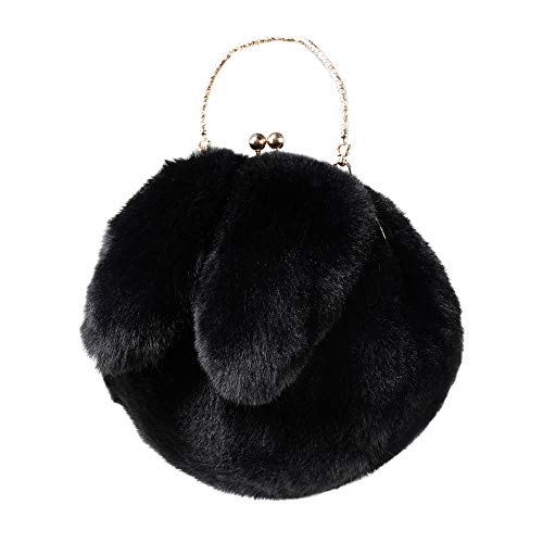 Pilipala Faux Fur Shoulder Bag Tote Crossbody Handbag for Women Fuzzy Evening Clutch Purse