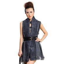 Load image into Gallery viewer, Women Natural Rabbit Fur Vest Knitted Wool Blends with Raccoon Fur Trim Waistcoat