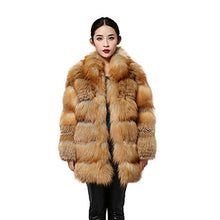 Load image into Gallery viewer, fur story Women&#39;s Real Fox Fur Coat with Fox Fur Collar Thick Warm Coat Full Sleeve