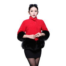 Load image into Gallery viewer, Fur Story Women&#39;s Real Lamb Fur Coat with Fox Fur Hem and Cuff Thick Warm Coat with Tassels