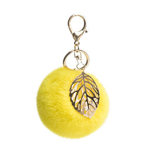 Fur Story FS17811 Fur Pom Pom KeyChain Bag Car Purse Charm Fluffy Fur Keychain Ball