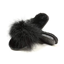 Load image into Gallery viewer, Women&#39;s Furry Fur Slippers Memory Foam House Slippers House Shoes(Black,6.5-7)