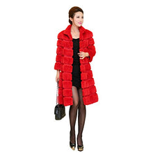 Load image into Gallery viewer, Fur Story Women&#39;s Long Fur Coat with Real Rex Rabbit Fur Nine Points Sleeve Mandarin Collar