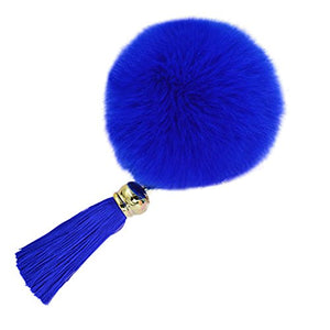 Fur Story 16818 Real Rex Rabbit Fur Pompom Ball Car Key Chain Handbag Key Rings