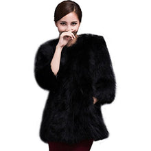 Load image into Gallery viewer, fur story Women&#39;s Long Real Raccoon Fur Coat 3/4 Sleeve
