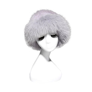 Fur Story 15671 Women's Knitted Real Mink Fur Bucket Hat with Fox Fur Brim