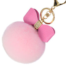 Load image into Gallery viewer, Fur Story 16820 Real Rex Rabbit Fur Pompom Ball Car Key Chain Handbag Key Rings