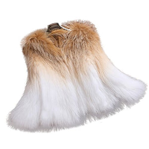 Fur Story Women's Knitted Fur Coat with Real Raccoon Fur Thick Warm Coat O Neck