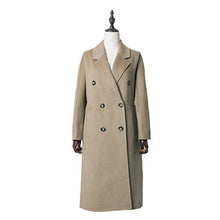 Load image into Gallery viewer, Fur Story Women&#39;s Long Double Faced Cashmere Coat Handmade Fashion Ladies Double Breasted Coat