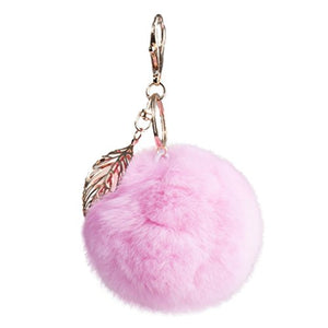 Fur Story FS17811 Fur Pom Pom KeyChain Bag Car Purse Charm Fluffy Fur Keychain Ball