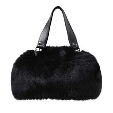 Load image into Gallery viewer, Fur Story Women&#39;s Winter Fur Fox Handbag Leather Ladies Shoulder Bag