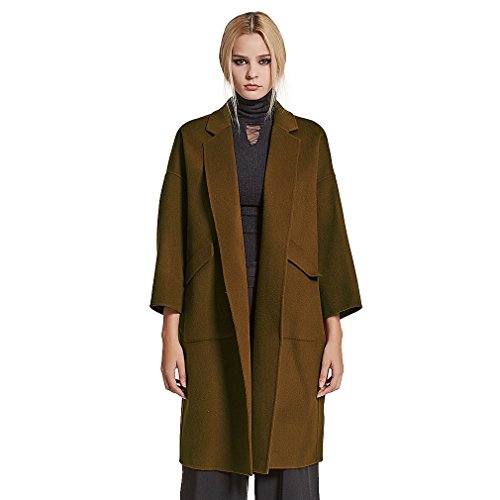 Fur Story Women's Long Double Faced Cashmere Coat Handmade Fashion Ladies Coat