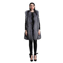 Load image into Gallery viewer, fur story Women&#39;s Long Fur Vest with Real Fox Fur Thick Warm Vest Sleeveless V Neck