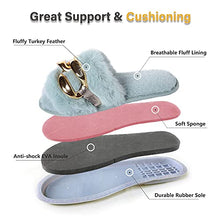 Load image into Gallery viewer, Women&#39;s Furry Slippers Open Toe Slippers Memory Foam Fluffy House Slippers 22S08