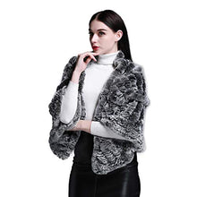 Load image into Gallery viewer, Fur Story Women&#39;s Fur Wrap with Rabbit Fur Shawl Cape for Winter