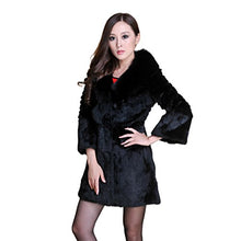 Load image into Gallery viewer, Women&#39;s Long Real Rabbit Fur Coat with Fox Fur Collor Fur Story FS13070