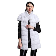 Load image into Gallery viewer, fur story Women&#39;s Long Fur Vest with Real Mink Fur Thick Warm Vest Short Sleeve Stand up Collar