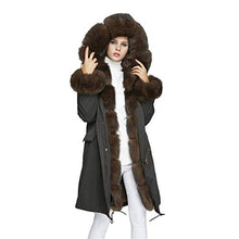 Load image into Gallery viewer, fur story Women&#39;s Parka Jacket with Real Fur Thick Winter Fur Coat Detachable Fur Lining 18113