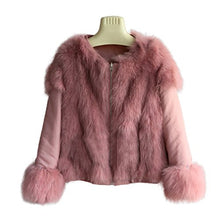 Load image into Gallery viewer, Fur Story Women&#39;s Real Fox Fur Parka Cotton-Padded Double Wear Warm Coat Full Sleeve O Neck