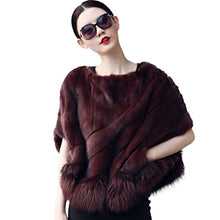 Load image into Gallery viewer, Fur Story 161111 Women&#39;s Real Mink Fur Pullover Coat with Silver Fox Fur Hem