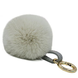 Fur Story 16816 Real Rex Rabbit Fur Pompom Ball Car Key Chain Handbag Key Rings
