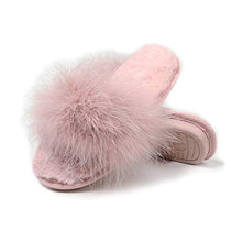 Load image into Gallery viewer, Fur Story FS19S12 Women&#39;s Furry Fur Slippers Memory Foam House Slippers Cozy Open Toe House Shoes