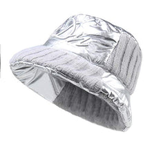 Load image into Gallery viewer, Pilipala Women&#39;s Winter Bucket Hat Shiny Metallic Reversible Warm Fishing Boonie Fashion Wide Brim Cap Unisex