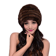 Load image into Gallery viewer, Fur Story 14629 Women&#39;s Knitted Real Mink Fur Skullies Beanie Hat