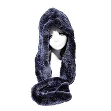 Load image into Gallery viewer, Fur Story 15670 Women&#39;s Knitted Real Rabbit Fur Beanie Hat with Fur Hat Scarf