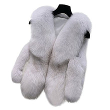 Load image into Gallery viewer, Fur Story Women&#39;s Fur Vest with Real Fox Fur Thick Warm Vest Sleeveless V Neck