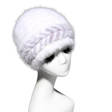Load image into Gallery viewer, Fur Story 15667 Women&#39;s Knitted Real Mink Fur Beanie Hat Skull Cap
