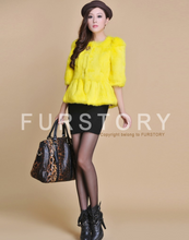 Load image into Gallery viewer, Natural Rabbit Fur Coat  Women&#39;  Fashion Grace Overcoat Jacket
