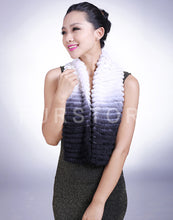 Load image into Gallery viewer, Real REX Rabbit Fur Scarf Rabbit Ball Fur Wrap Cape Shawl Neck Warmer FS14502