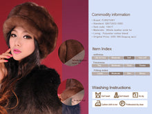 Load image into Gallery viewer, Women&#39;s Winter Hats Real Full Mink Fur Hats Women&#39;s Peaked Caps 13617