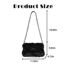 Load image into Gallery viewer, Satchel Bags for Women Fox Fur Satchel Purse Removable Crossbody Strap Shoulder Bag Dark Green FS19809